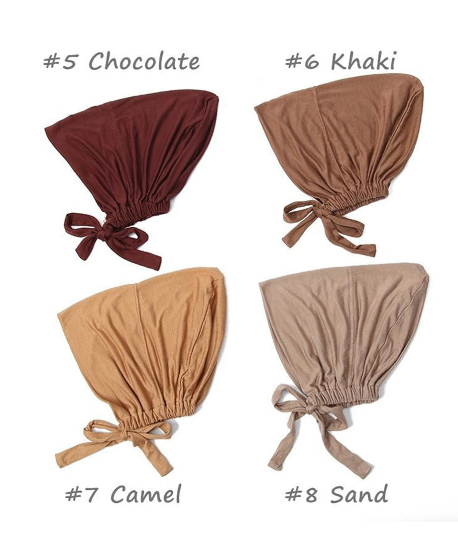 Muslim Inner Cap Hijab For Women Solid Underscarf Hijab Undercap Scarf Turban Hat Islamic Muslim Hijabs Ready To Wear Headcover