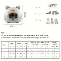 Cat Head Shape Cute And Comfortable Warm Cat House Safe Sleep Cave Non-Slip Semi-Closed Design Four Seasons Universal Cat Nest