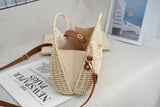 2024 Summer New Artistic Vintage Woven Handbag Single Shoulder Crossbody Bag Beach Vacation Fiberglass Strap Polyester Lining