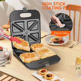 XXL Sandwich Maker for 4 Sandwiches, Non-Stick Coating, Fast Heating, Automatic Temperature Control, Led Indicator, Vertical Storage, Bpa Free, 1400W