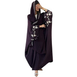 Middle East Dubai Beautiful Embroidered Party Dress Islamic Modest Abaya Muslim Turkish Arab Muslim Robe With Hijab