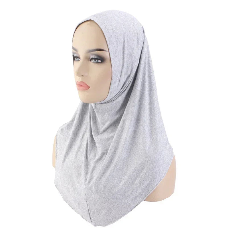 Muslim Women Instant Hijab Prayer Full Cover Chemo Cap One Piece Amira Scarf Shawls Veil Islamic Ramadan Khimar Turban Headwrap