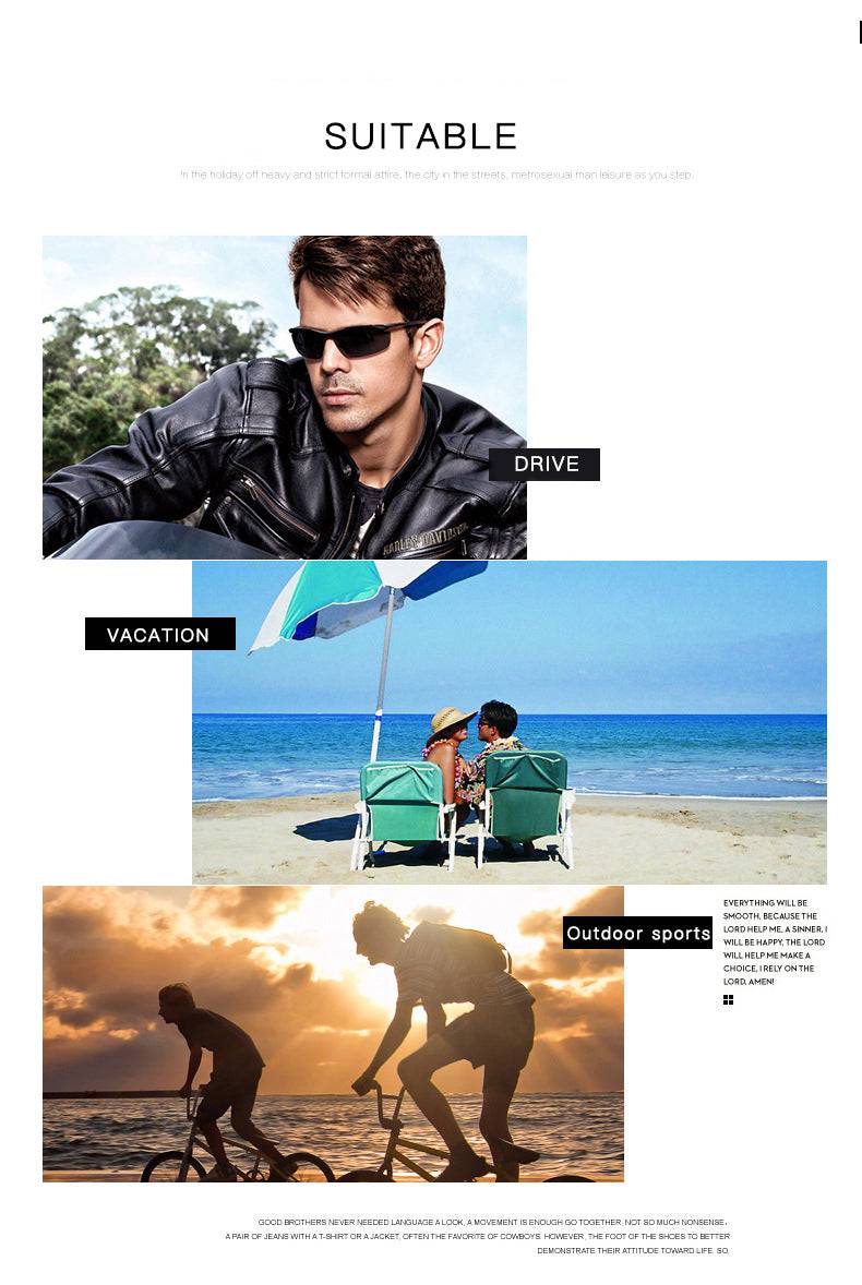Polarized Sunglasses Men's Day and Night Driving Sun Glasses Vintage Polaroid Sun Glasses Male Windproof Goggle