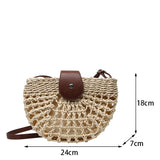 Summer Straw Bag - Fashion Semicircle