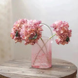 Pink Pail Glass Handbag Home Decor Flower Vase Decoration Piece Creative Internet Celebrity INS Wind Hydroponic Vase Retro