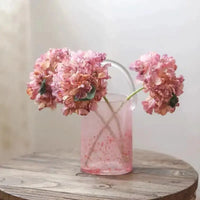 Pink Pail Glass Handbag Home Decor Flower Vase Decoration Piece Creative Internet Celebrity INS Wind Hydroponic Vase Retro