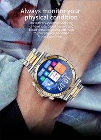 GPS Tracker NFC Smart Watch For Huawei Xiaomi Smart Watch Men's Steel Band AI Voice Smart Watch AMOLED HD Screen Bluetooth Call