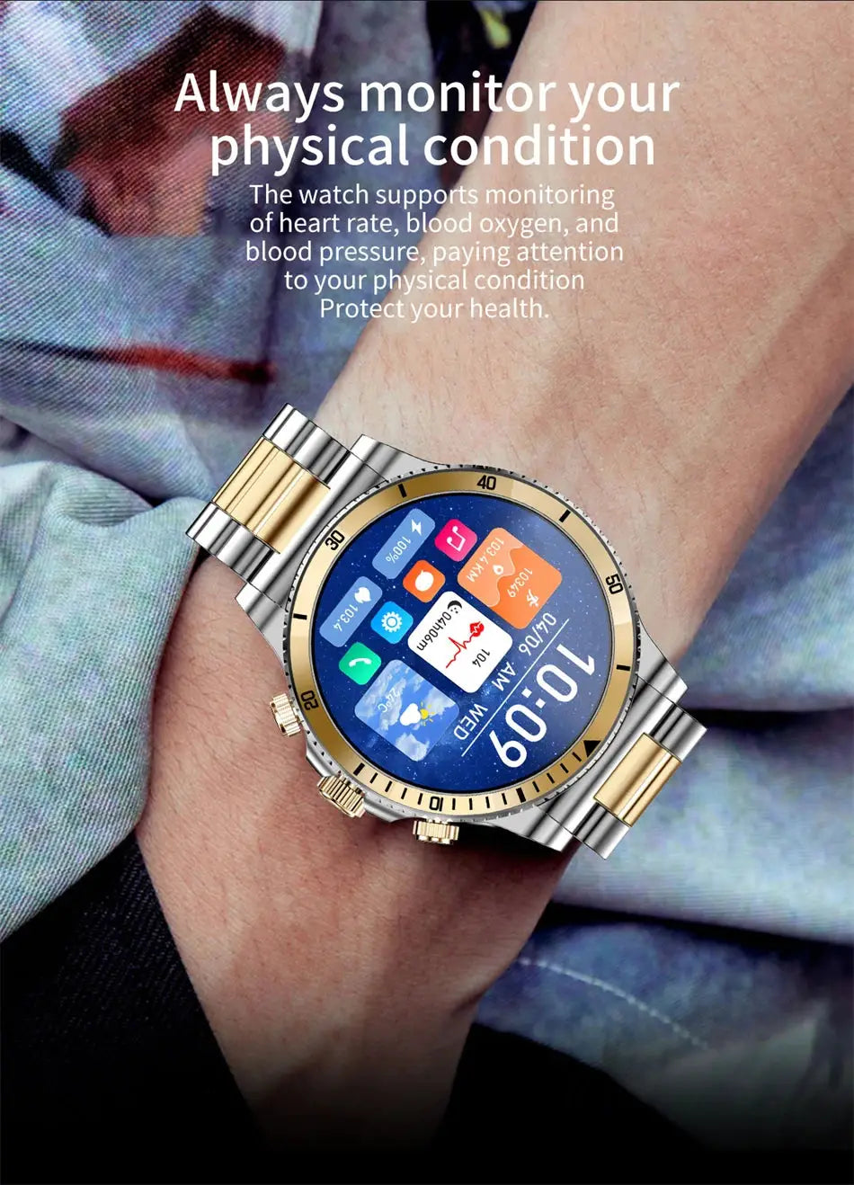 GPS Tracker NFC Smart Watch For Huawei Xiaomi Smart Watch Men's Steel Band AI Voice Smart Watch AMOLED HD Screen Bluetooth Call