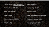 Cafelffe 3in1 Automatic Coffee machine cafeteria Cappuccino Latte Espresso maker Fully Automatic Milk Froth Stainless Steels