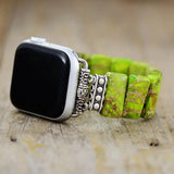 Gothic Purple Imperial Jaspers Elastic Smart Watch Strap 38mm/45mm Stones Beaded Stretchy Wristwatch Band Lovers Iwatch Bracelet