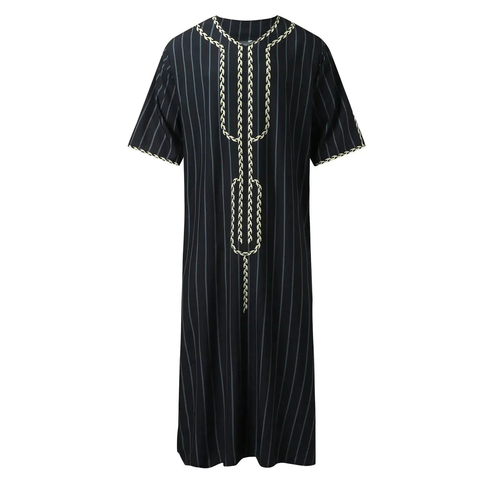Islam Kaftan Muslim Men Clothing Moroccan Caftan Hand Embroidered Loose and Breathable Djellaba Abaya Thobe for Men Summer