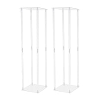 Clear Flower Stand Pack of 2 Wedding Decoration Table Centerpiece Clear Acrylic Floor Vase Decorative Column Stand for Party
