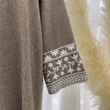 2024 New Embroidery Sleeve Dubai Abaya Middle East Türkiye Elegant Dress Party Gown Eid Ramadan Islam Women Muslim Clothing