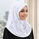 Muslim Women Instant Hijab Prayer Full Cover Chemo Cap One Piece Amira Scarf Shawls Veil Islamic Ramadan Khimar Turban Headwrap