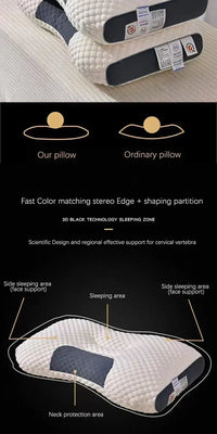 2024 NEWHoneycomb massage pillow pillow to protect cervical vertebra to help sleep home pillow core antibacterial and anti-mite