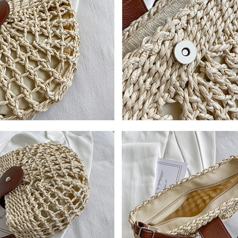 Summer Straw Bag - Fashion Semicircle
