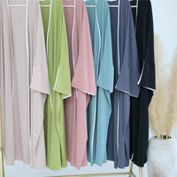 Modest Open Abaya Kimono Kaftan Dubai Islam Muslim Dress Abayas Caftan Marocain Qatar Oman Turkey Clothing For Women Robe Femme