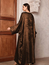 2024 Ramadan Eid Shiny Batwing Satin Open Kimono Abaya Dubai Luxury Muslim Abayas For Women Kaftan Dress Islamic Clothing Femme