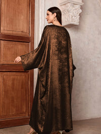 Shiny Party Abaya Ramadan Eid Batwing Satin Open Kimono Dubai Luxury Muslim Damen Abayas For Women Kaftan Dress Islamic Clothing