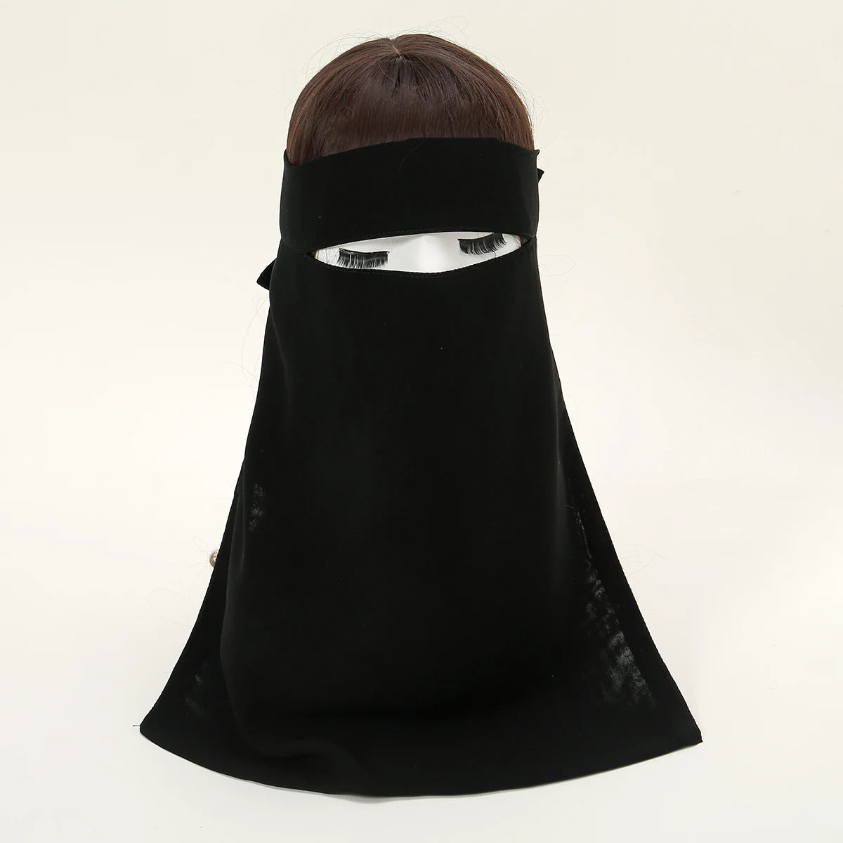 New Middle East Chiffon Mesh Veil Mask Tie Instant Hijab Islamic Plain Color Scarf Middle East Full Cover Inner Coverings Khimar