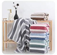 4PCS 70X140CM Soft Stripe Absorbent Microfiber Bath Towel Stripe Towels Quick Drying Absorbent Towels For Bathroom
