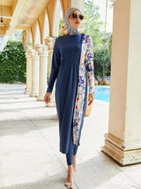 Summer Muslim Women 3 Piece Swimwear Set Hijab Swimsuit Maxi Dress Full Cover Up Islam Summer Abaya Dubai Modest Swimwear 2025