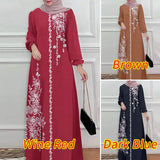 ZANZEA Long Sleeve Islamic Long Robes Abaya Women Muslim Fashion O Neck Casual Vestidos Loose Turkey Floral Printing Maxi Dress