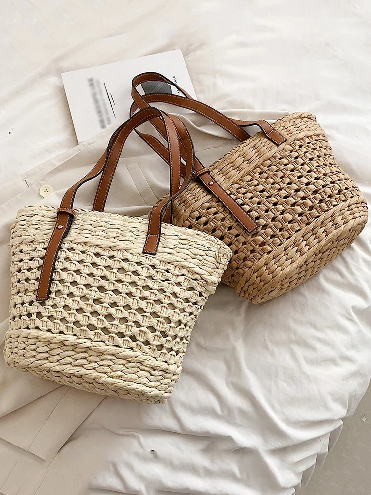 Summer Straw Beach Tote