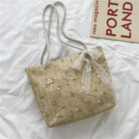 Women Handbag Lace Ins Straw Multi-purpose Single Shoulder Bag Female Fashion Large Capacity Hand Woven Totes for Ladies