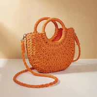 Straw Rattan Beach Handbag