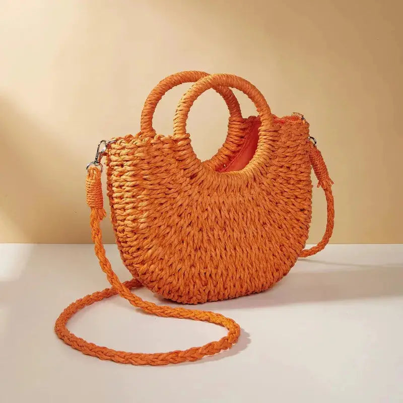 Straw Rattan Beach Handbag