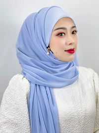 Muslim Zipper Headscarf Ladies 11 Color Shawl Chiffon Robe Dress Solid Color Beautiful Scarf Arab Islamic Clothing Hijab 71*180