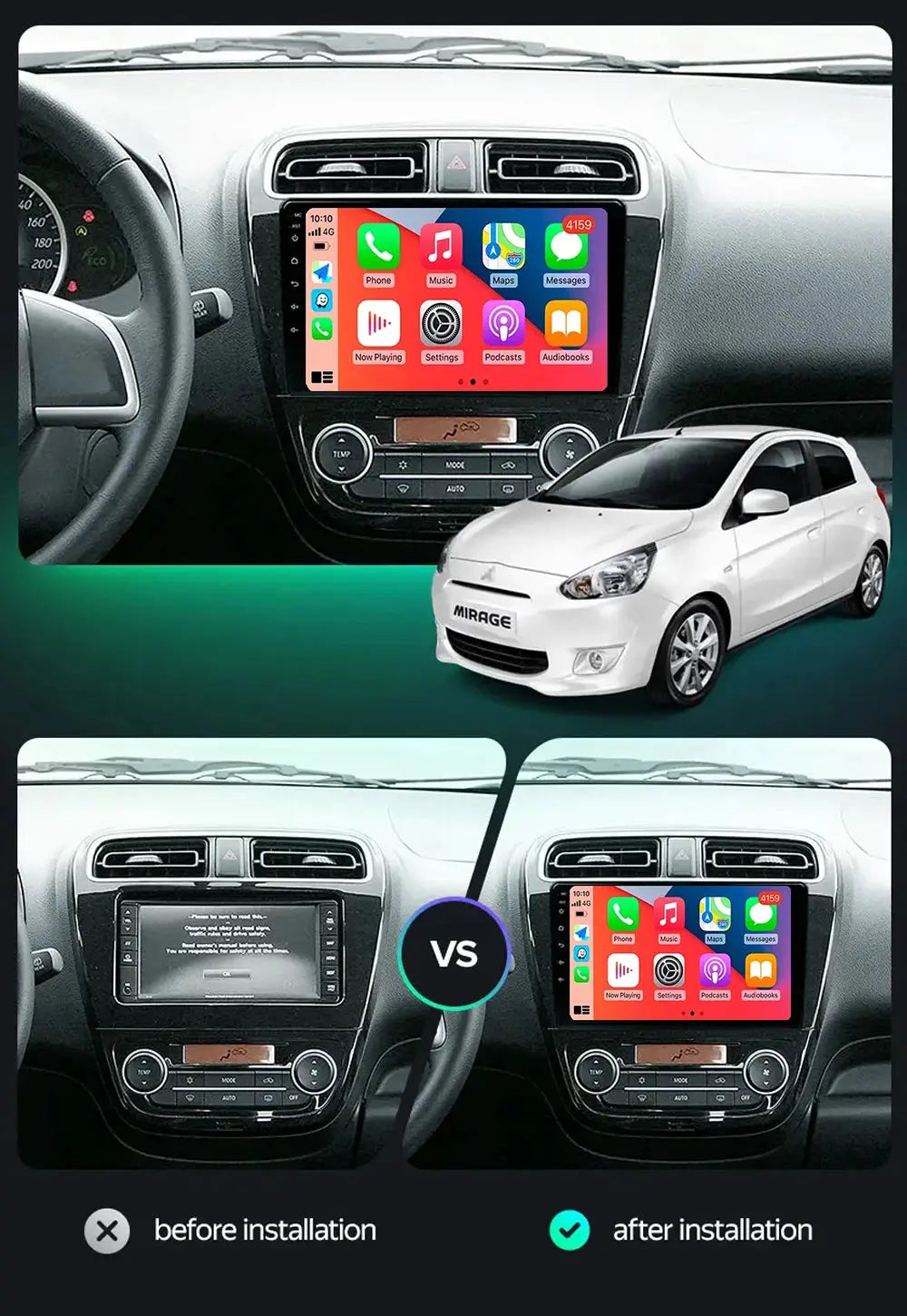 Mitsubishi Mirage Android Screen