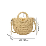 Straw Rattan Beach Handbag