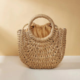 Straw Rattan Beach Handbag