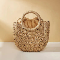Straw Rattan Beach Handbag