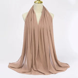 Ramadan Muslim Chiffon Hijabs For Woman Plain Color Headscarf Long Shawl Scarf Women Jersey Hijabs Ladies Islam Voile Hijab