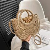 Straw Rattan Beach Handbag