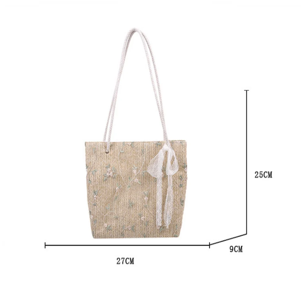 Women Handbag Lace Ins Straw Multi-purpose Single Shoulder Bag Female Fashion Large Capacity Hand Woven Totes for Ladies