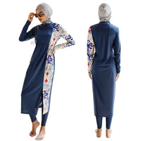 Summer Muslim Women 3 Piece Swimwear Set Hijab Swimsuit Maxi Dress Full Cover Up Islam Summer Abaya Dubai Modest Swimwear 2025
