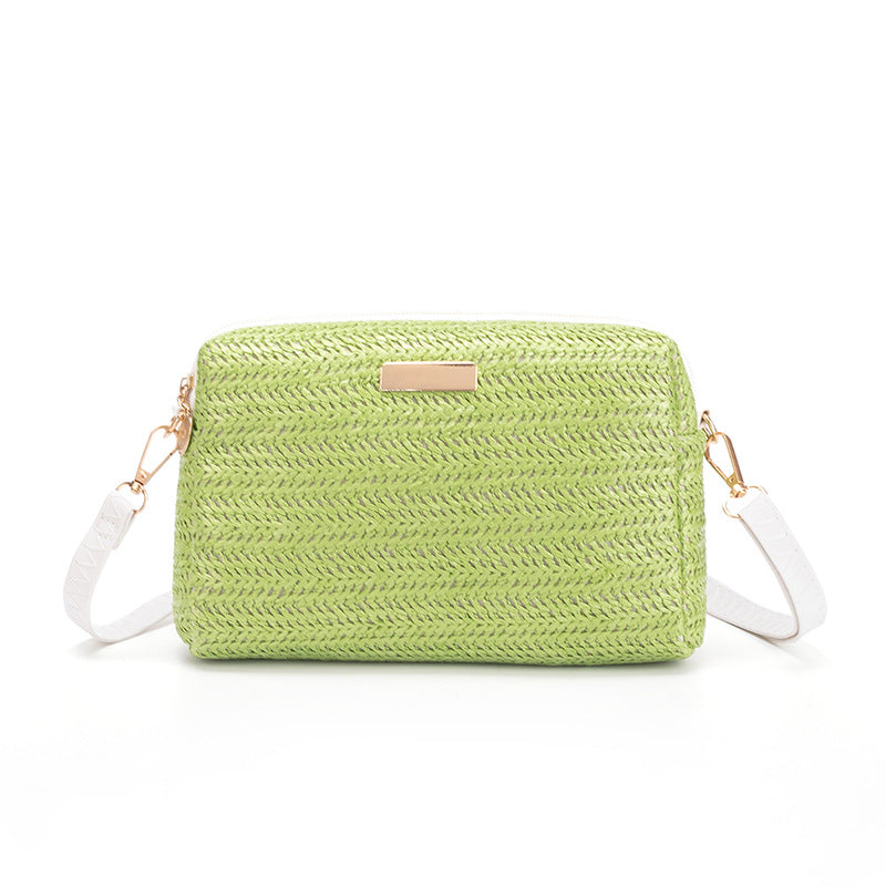 Women Designer Bag One Shoulder Crossbody Bags Fashion Straw Woven Summer Bohemia Beach Bag Small Solid Mobile Phone Coin Purse