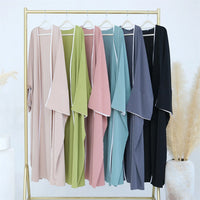 Modest Open Abaya Kimono Kaftan Dubai Islam Muslim Dress Abayas Caftan Marocain Qatar Oman Turkey Clothing For Women Robe Femme