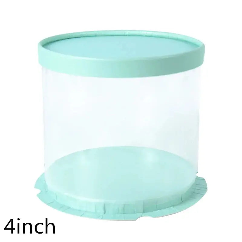 4/6inch Round Cake Box multicolor Transparent Cylindrical Pattern Gifts Rose Bear Packaging Case Baking Birthday Party Decor