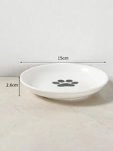 1Set Pet Ceramic Bowl Iron Rack Cat