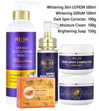 AILKE Glutathione 5-in-1 Women Skin Care Kit, With Body Lotion,  Serum, Dark Spot Removal Cream, Body Cream, Brightening Soap