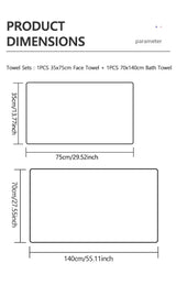 Striped Pattern Towel Set Soft Hand Towel Bath Towel Quick Drying Absorbent Towels For Bathroom