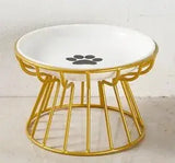 1Set Pet Ceramic Bowl Iron Rack Cat