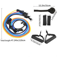 Multifunction Fitness Tension Rope 5-Tube Elastic Yoga Pedal Puller Resistance Band Tension Rope for Stretching Abdomen Training