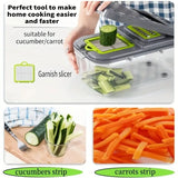 Herramienta de cocina para cortar verduras en tiras finas, ideal para zanahorias y pepinos en ensaladas y guarniciones.