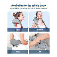 Shiatsu Neck And Back Massager With Soothing Heat Wireless Electric Deep Tissue 5D Kneading Massage Pillow Shoulder Leg Body